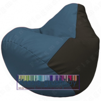 Бескаркасное кресло мешок Груша Г2.3-0316 (синий, чёрный)